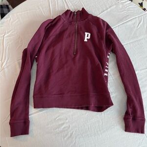 2010s Maroon PINK Quarter Zip 💋